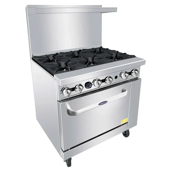 Atosa Cook Rite 36″ Gas Range, 6 Burners, 26.5″ Wide Oven - NG
