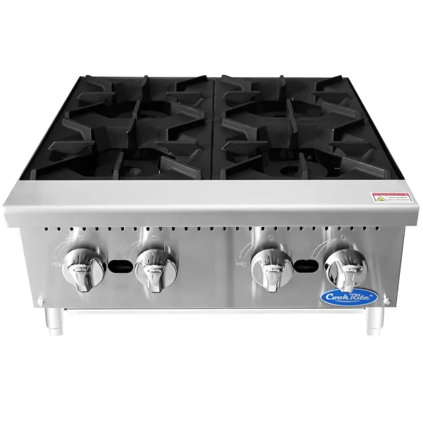 Atosa Cook Rite Heavy-Duty 24″ 4-Burner Hotplate, 32,000 BTU Burners - NG