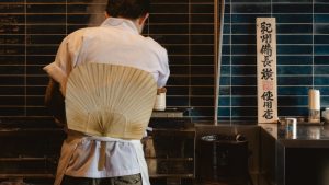 Chef Peter cooks at Sumibiyaki Arashi restaurant in Vancouver, BC