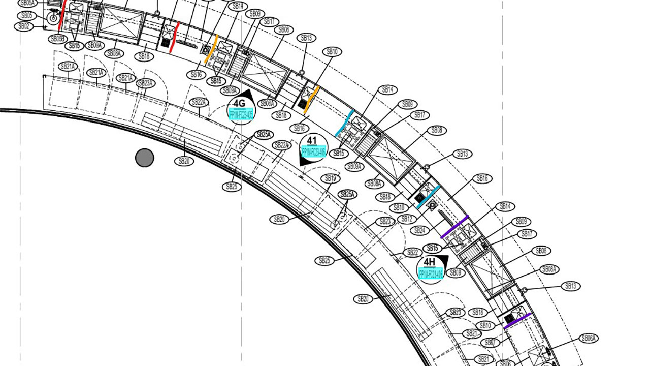 Blueprints of bar in Time Out Market, Oakridge Park, Vancouver, BC 